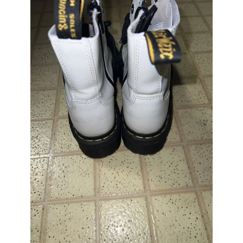 Doc Dr Martens Jadon Womens Size 6 Lace Up Side Zip Platform‎ Boots White
